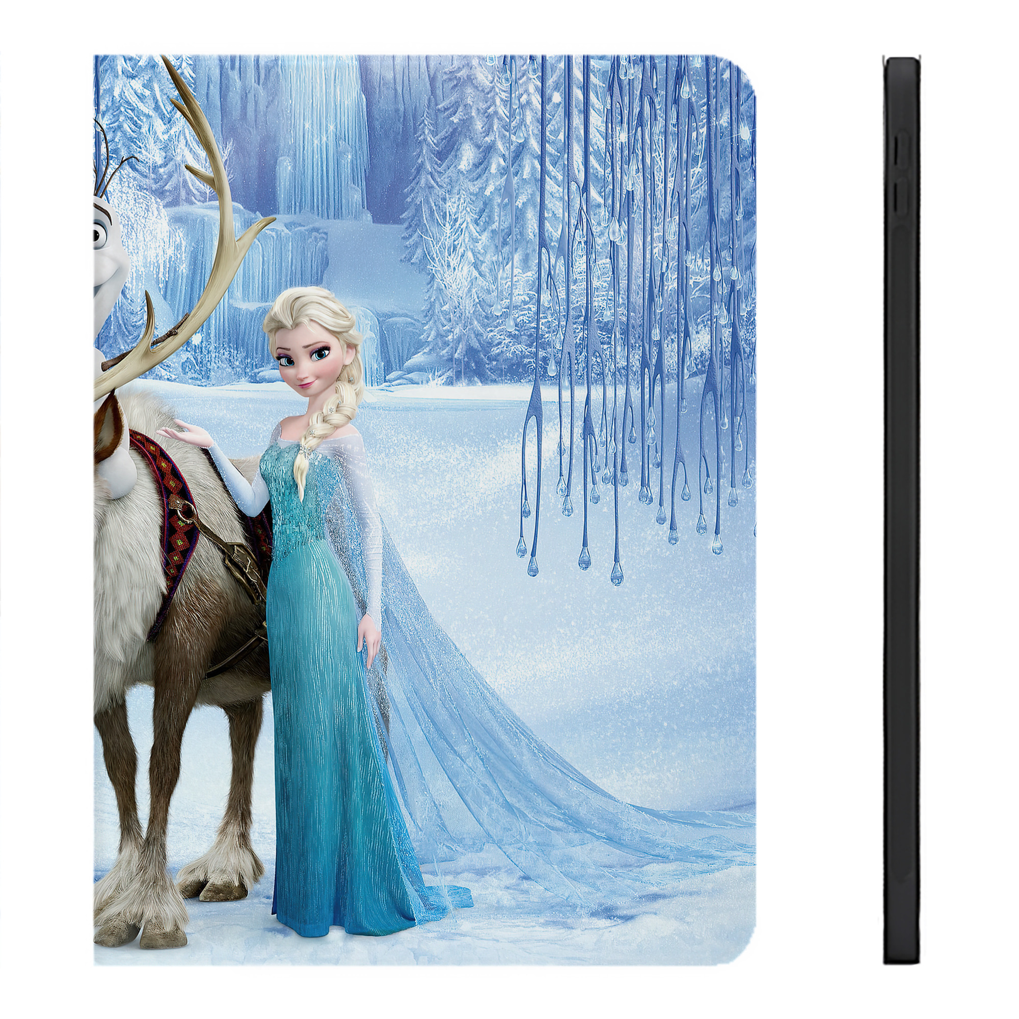 （画像用） アナと雪の女王 アンナ エルサ Frozen Anna Elsa IPadケース ペンホルダー付き ブックスタイルデザイン
